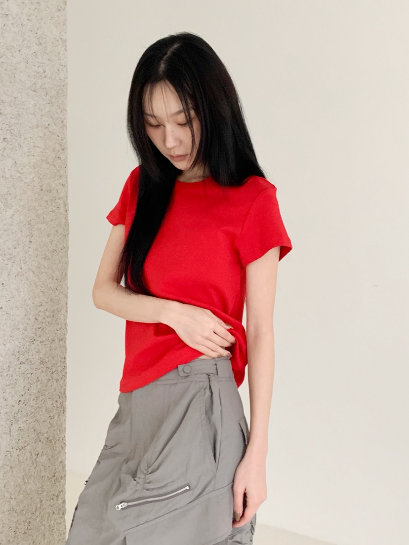 NEOUL韓國代購女士新品26春夏職業休閑熱賣時尚人氣真品T恤NEOUL/ahin雙領標簽T恤