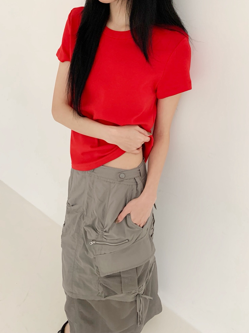 NEOUL韓國代購女士新品26春夏職業休閑熱賣時尚人氣真品T恤NEOUL/ahin雙領標簽T恤