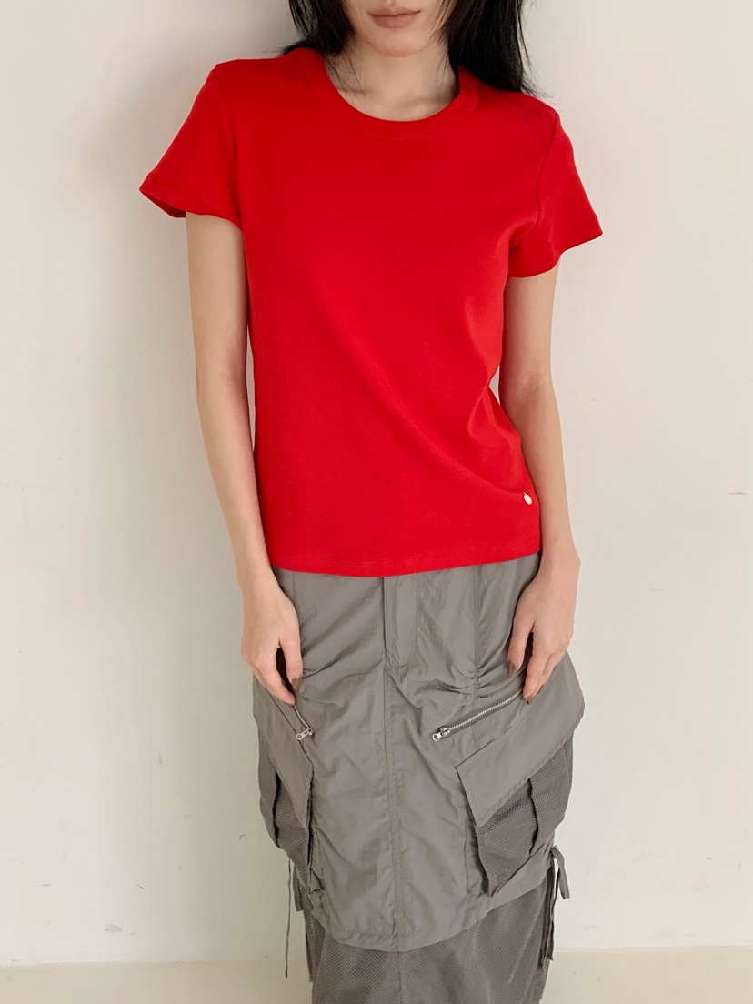 NEOUL韓國代購女士新品26春夏職業休閑熱賣時尚人氣真品T恤NEOUL/ahin雙領標簽T恤