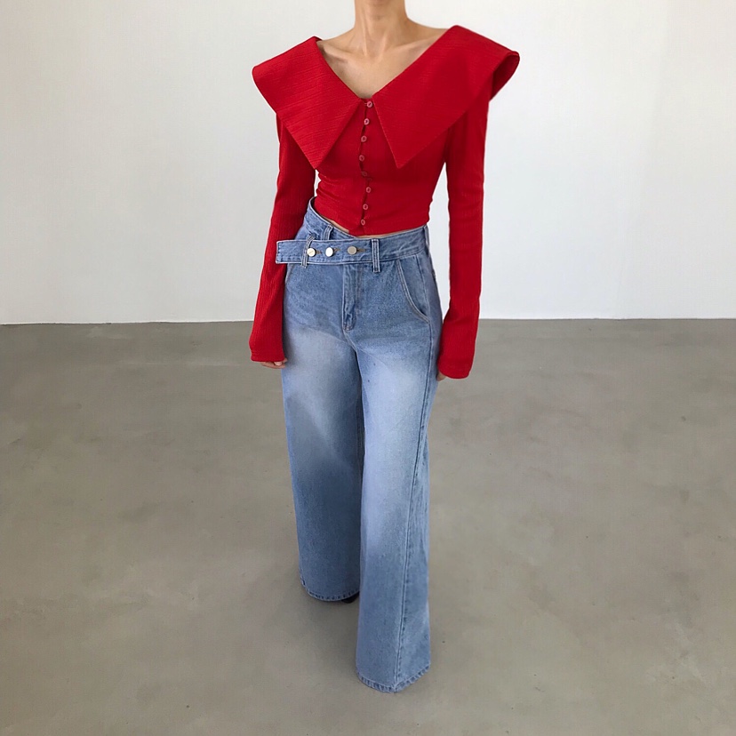 2TWO MOON東大門直郵女士新品真品熱賣人氣牛仔褲腰帶鏤空2TWO MOON牛仔褲圖色1