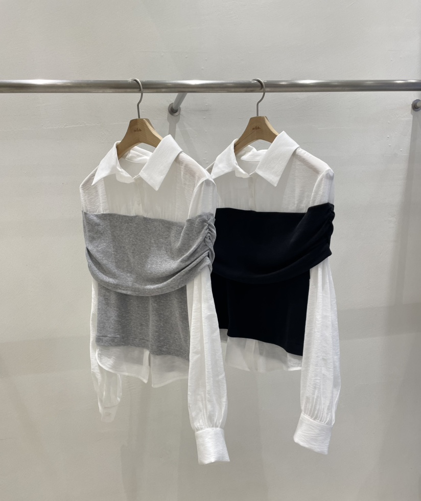 MUSK東大門實拍女裝新品時尚人氣真品26春夏休閑襯衫蕾絲衫MUSK襯衫/蕾絲衫