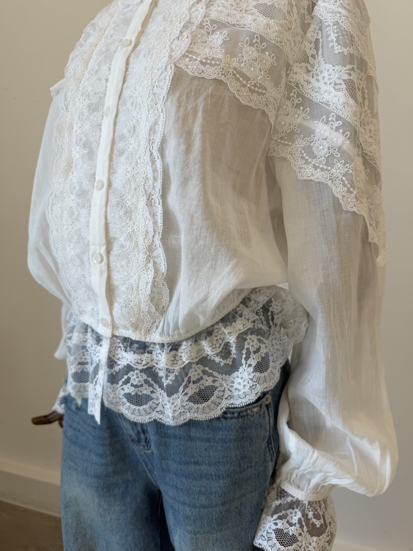 LAUNDRY東大門直郵女士新品熱賣時尚26春夏襯衫蕾絲衫蕾絲LAUNDRY襯衫/蕾絲衫