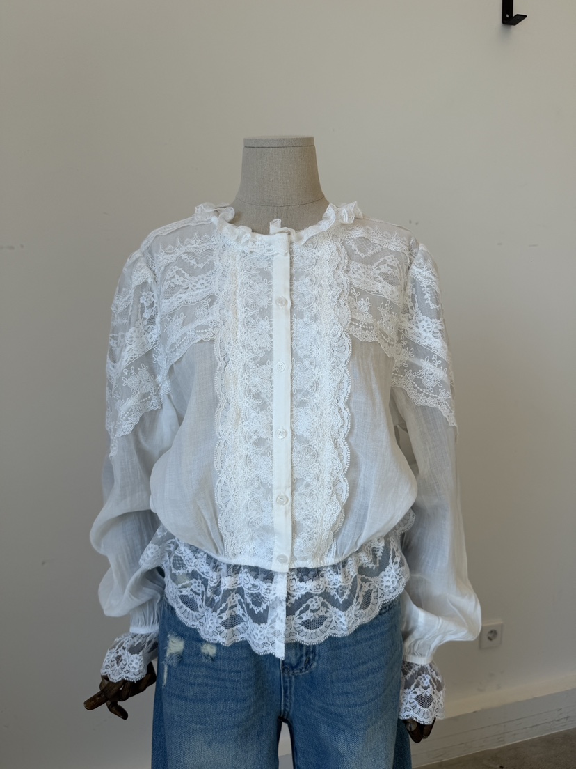 LAUNDRY東大門直郵女士新品熱賣時尚26春夏襯衫蕾絲衫蕾絲LAUNDRY襯衫/蕾絲衫