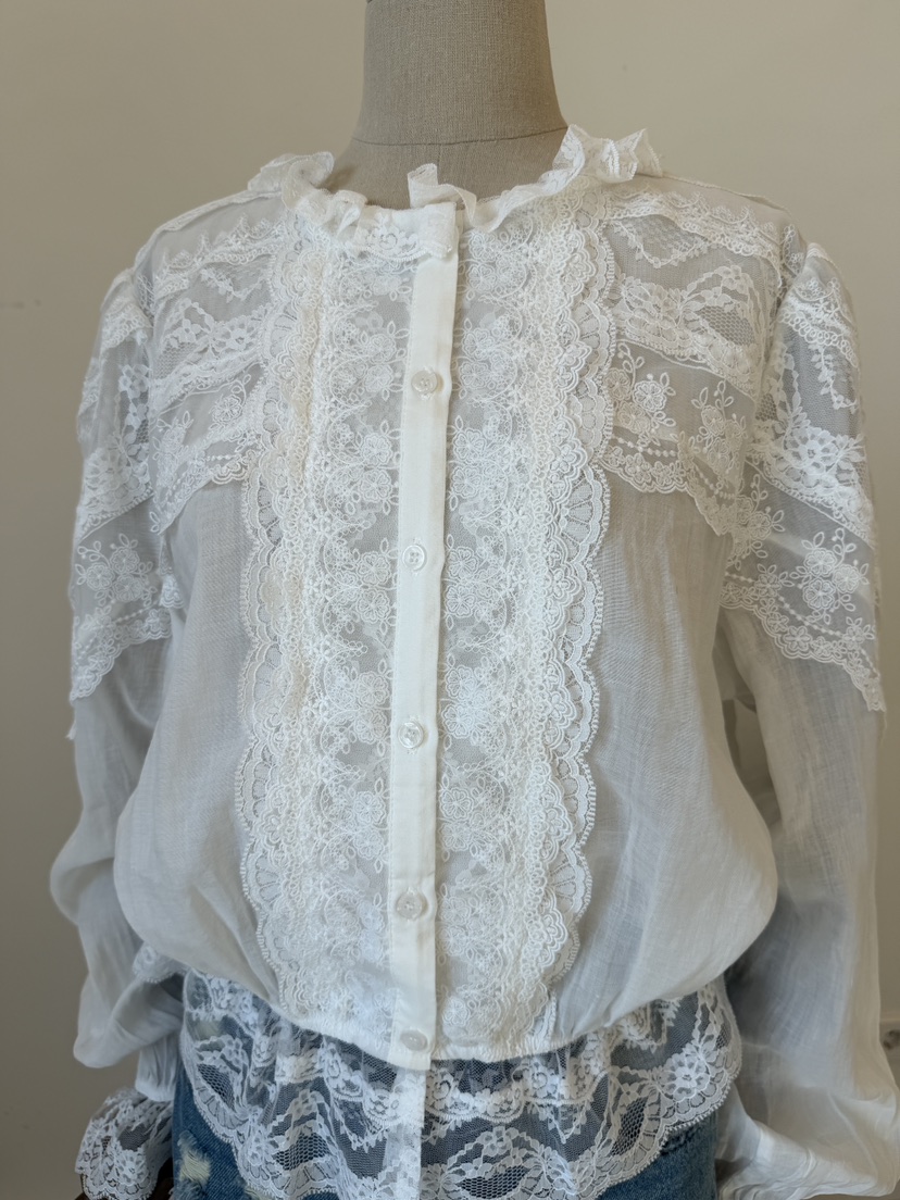 LAUNDRY東大門直郵女士新品熱賣時尚26春夏襯衫蕾絲衫蕾絲LAUNDRY襯衫/蕾絲衫