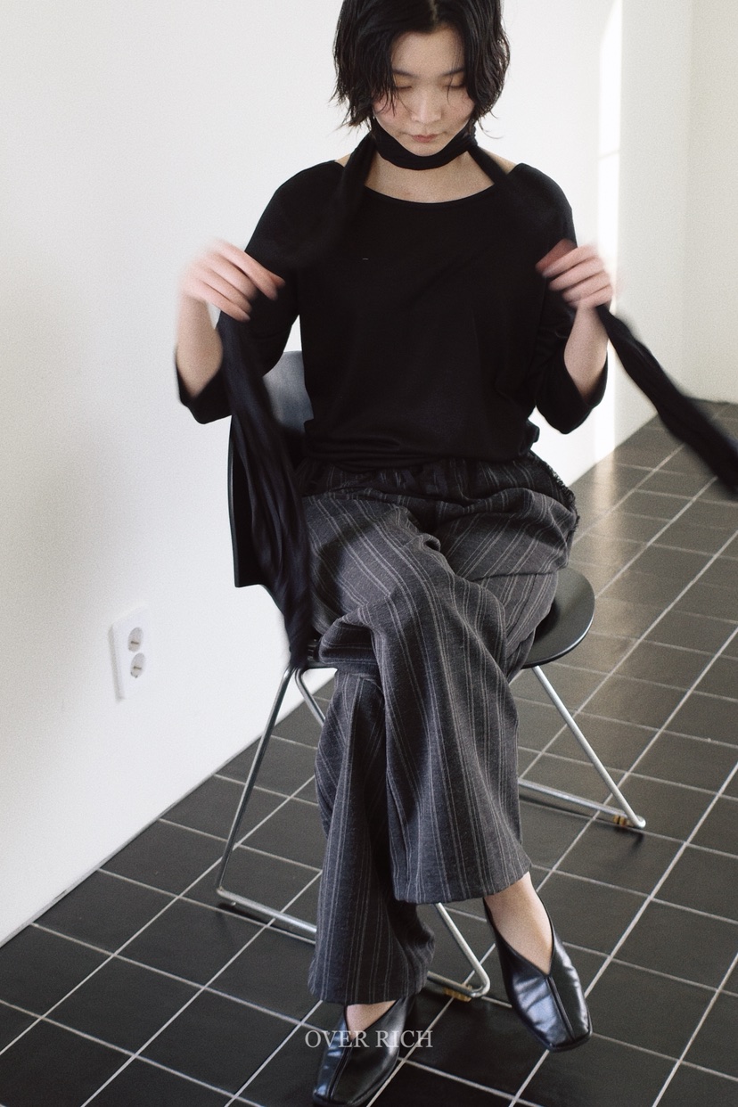 OVER RICH東大門實拍女士新品職業26春夏時尚T恤含圍巾船領OVER RICHT恤