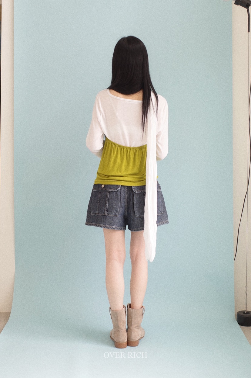 OVER RICH東大門實拍女士新品職業26春夏時尚T恤含圍巾船領OVER RICHT恤