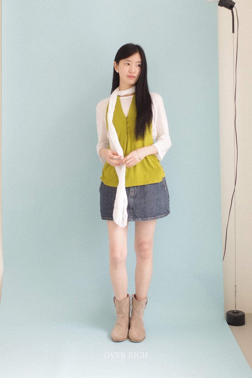 OVER RICH東大門實拍女士新品職業26春夏時尚T恤含圍巾船領OVER RICHT恤