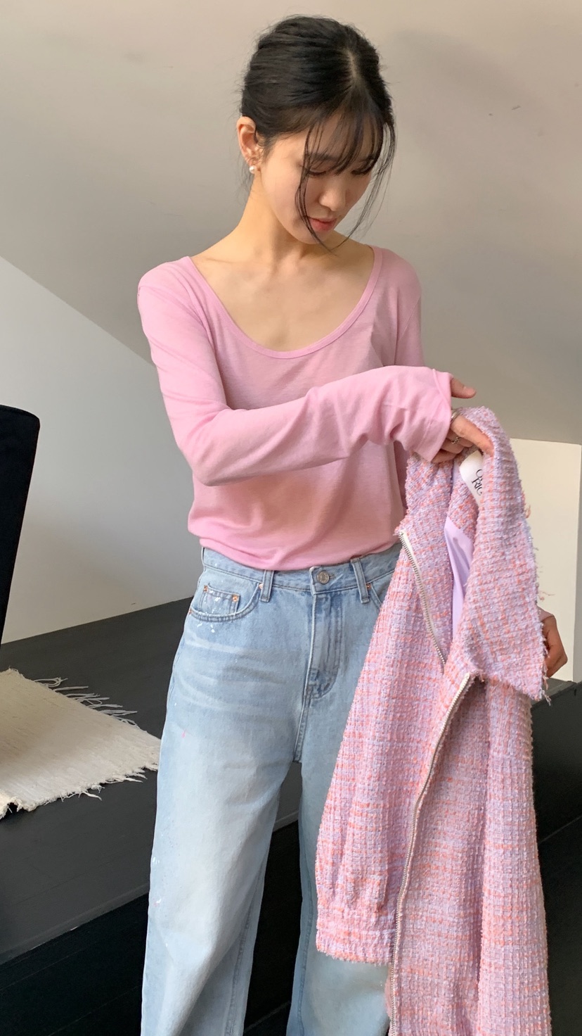 OVER RICH東大門直郵女士新款推薦職業熱賣真品休閑長袖T恤OVER RICH長袖T恤