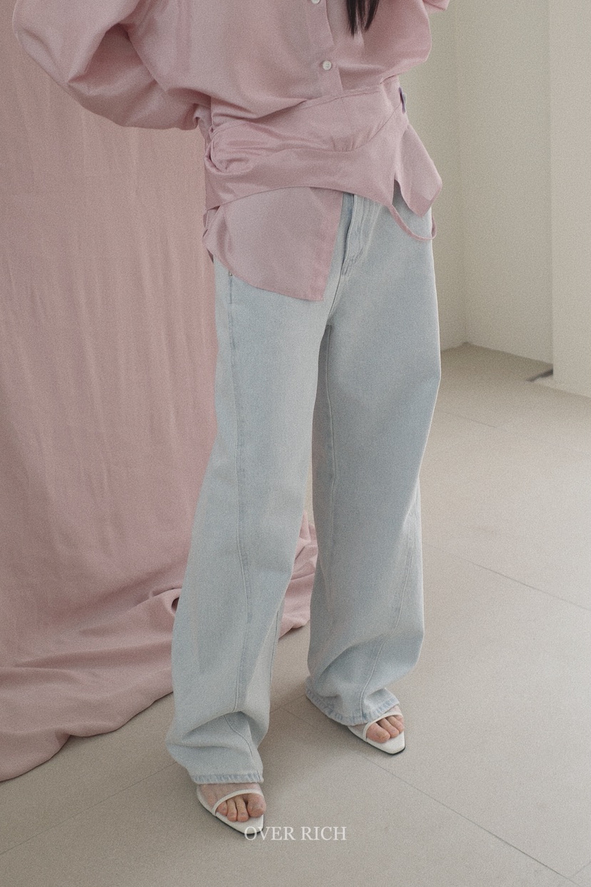 OVER RICH韓國直郵女士新品真品熱賣人氣休閑牛仔褲口袋OVER RICH牛仔褲