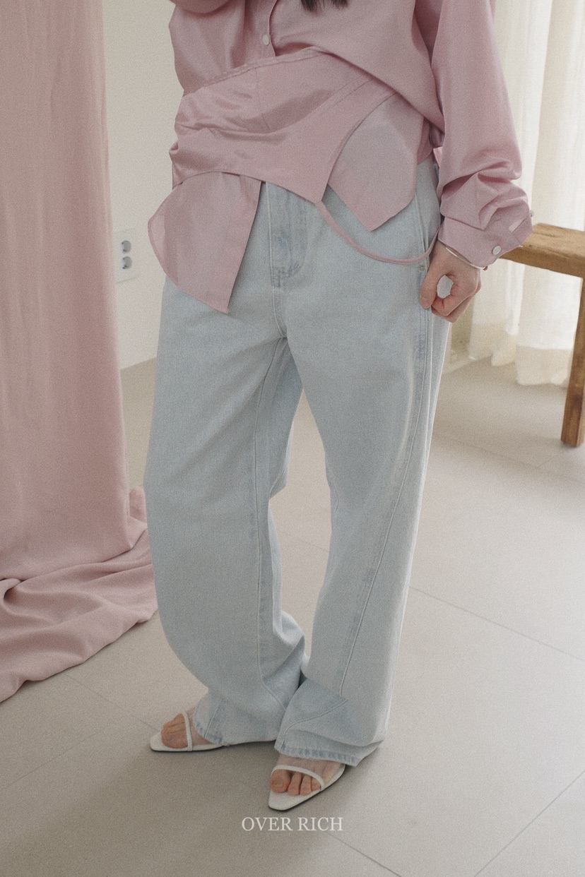 OVER RICH韓國直郵女士新品真品熱賣人氣休閑牛仔褲口袋OVER RICH牛仔褲