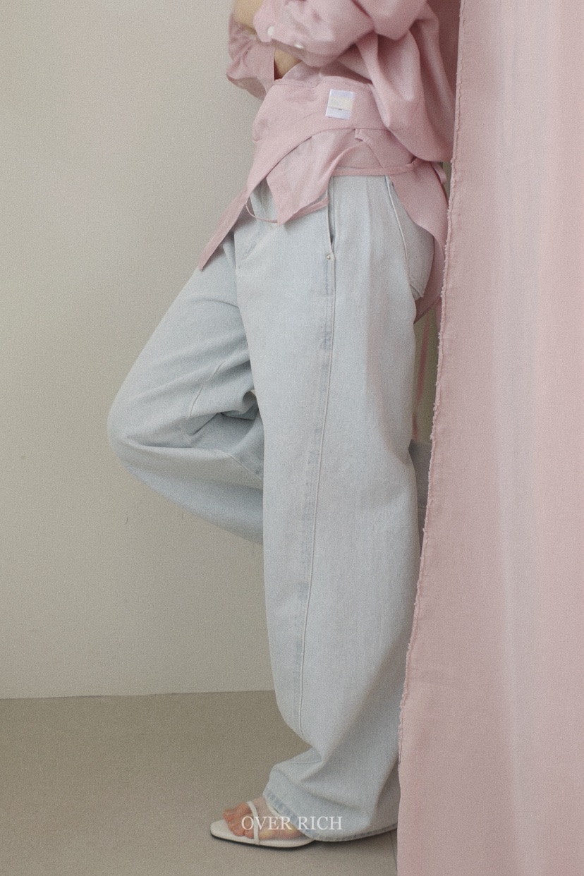 OVER RICH韓國直郵女士新品真品熱賣人氣休閑牛仔褲口袋OVER RICH牛仔褲