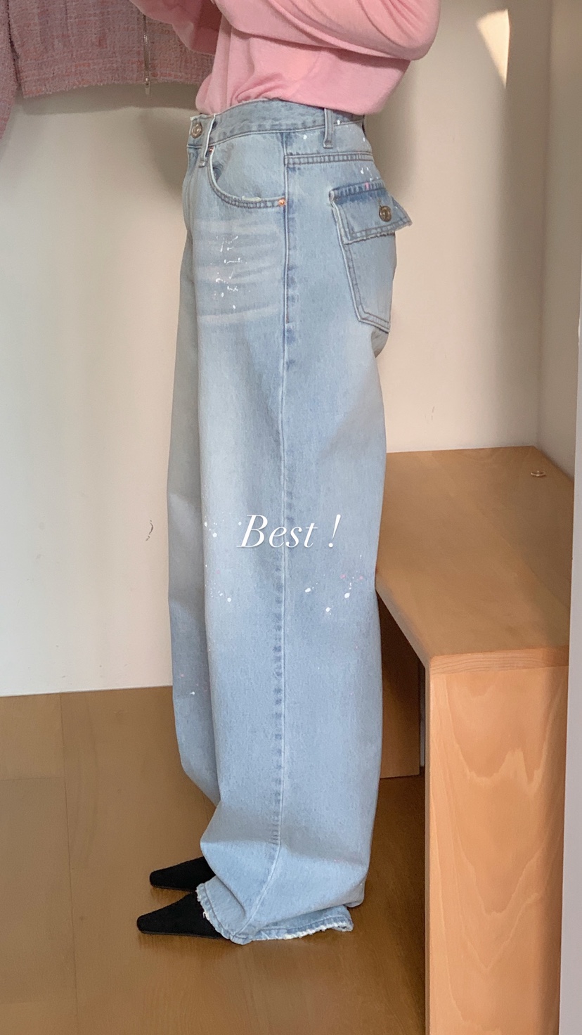 OVER RICH韓國直郵女裝新品推薦休閑真品時尚熱賣牛仔褲OVER RICH牛仔褲