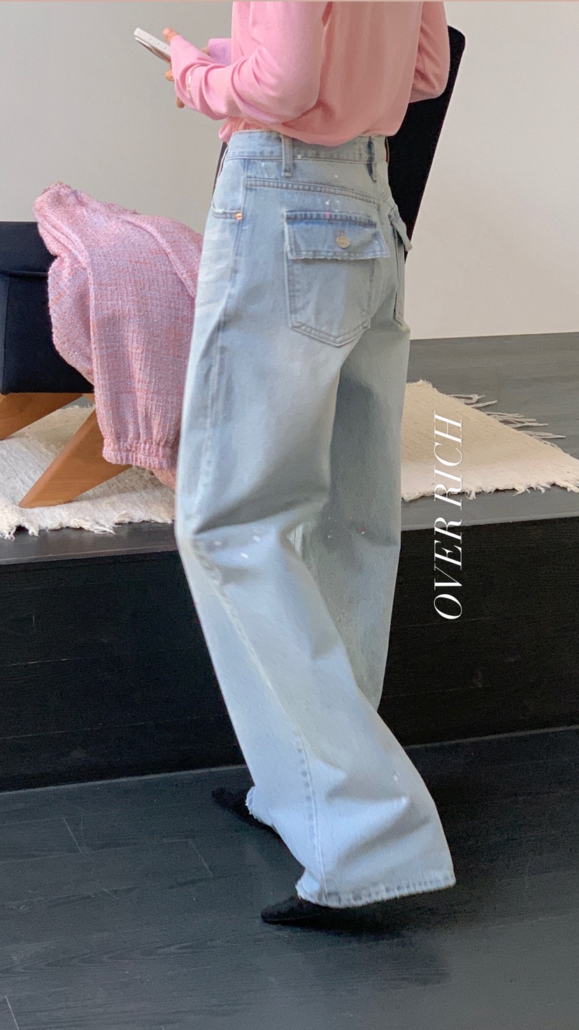 OVER RICH韓國直郵女裝新品推薦休閑真品時尚熱賣牛仔褲OVER RICH牛仔褲
