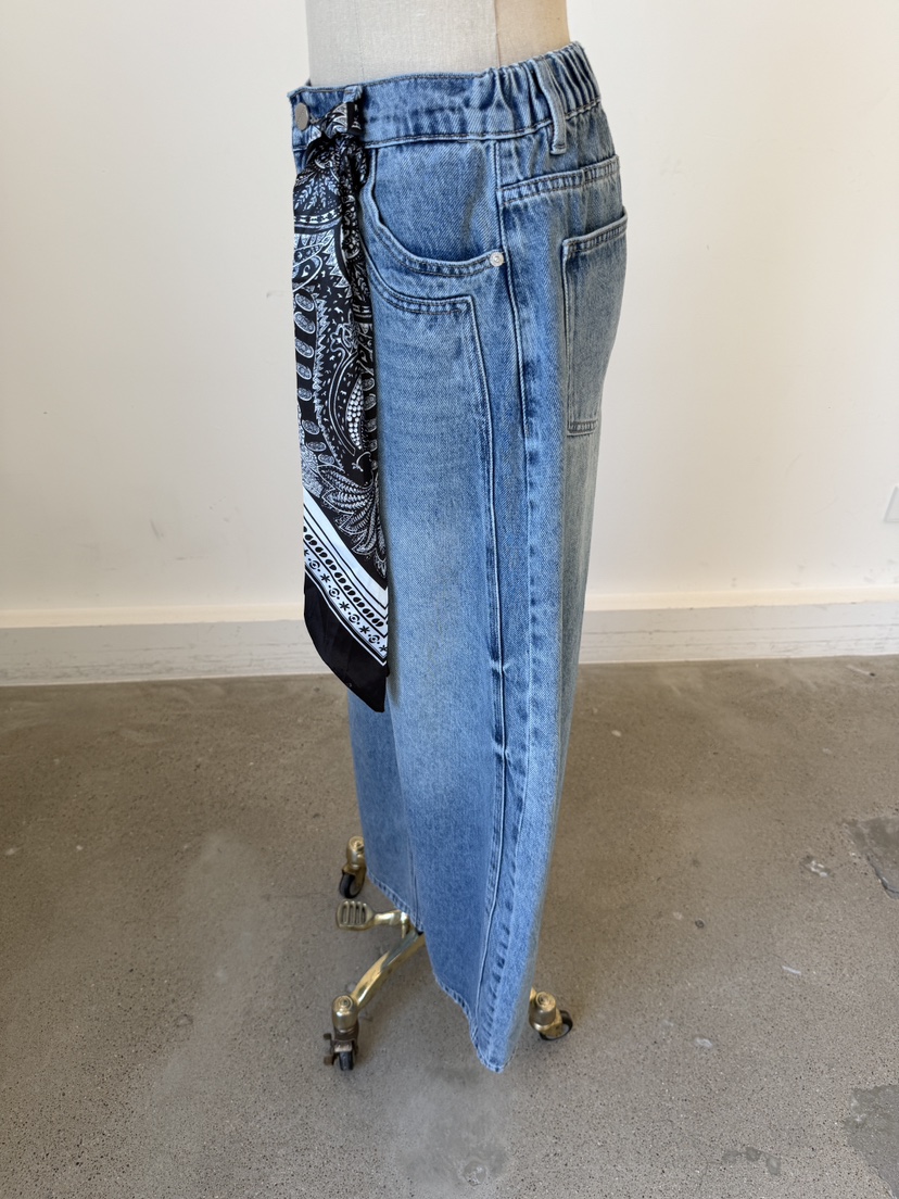 LAUNDRY東大門直郵女裝新品時尚26春夏休閑職業牛仔褲圍巾LAUNDRY牛仔褲