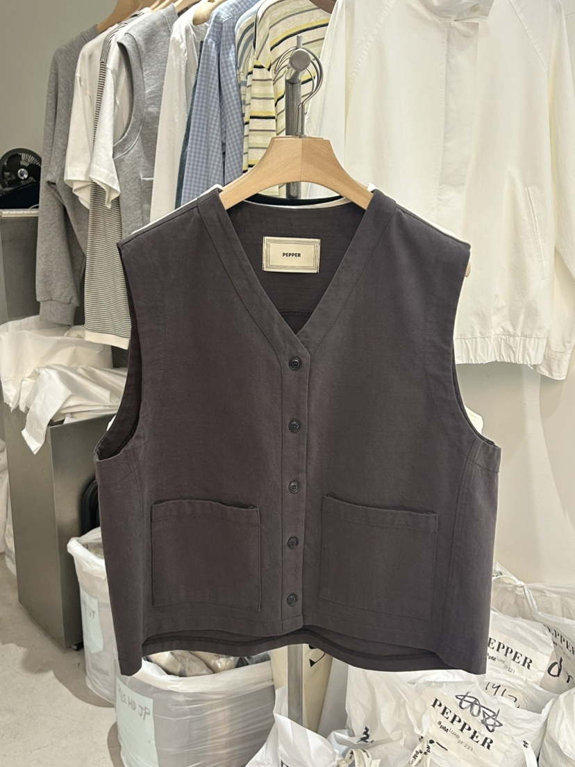 PEPPER-L韓國代購女士新品真品時尚熱賣人氣26春夏休閑馬甲PEPPER馬甲圖色1