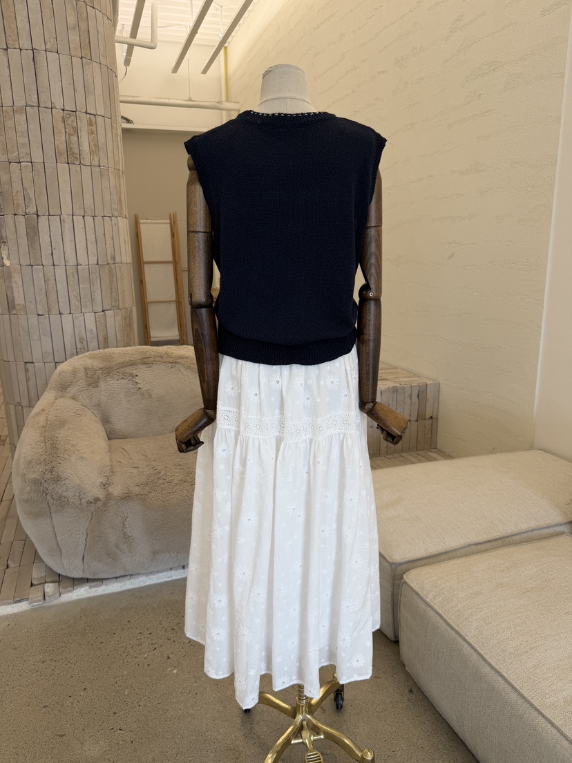 LAUNDRY韓國直郵女裝新款26春夏時尚休閑職業長裙刺繡蕾絲LAUNDRY長裙