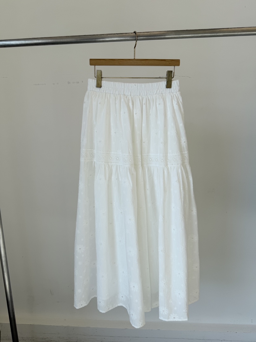 LAUNDRY韓國直郵女裝新款26春夏時尚休閑職業長裙刺繡蕾絲LAUNDRY長裙圖色1