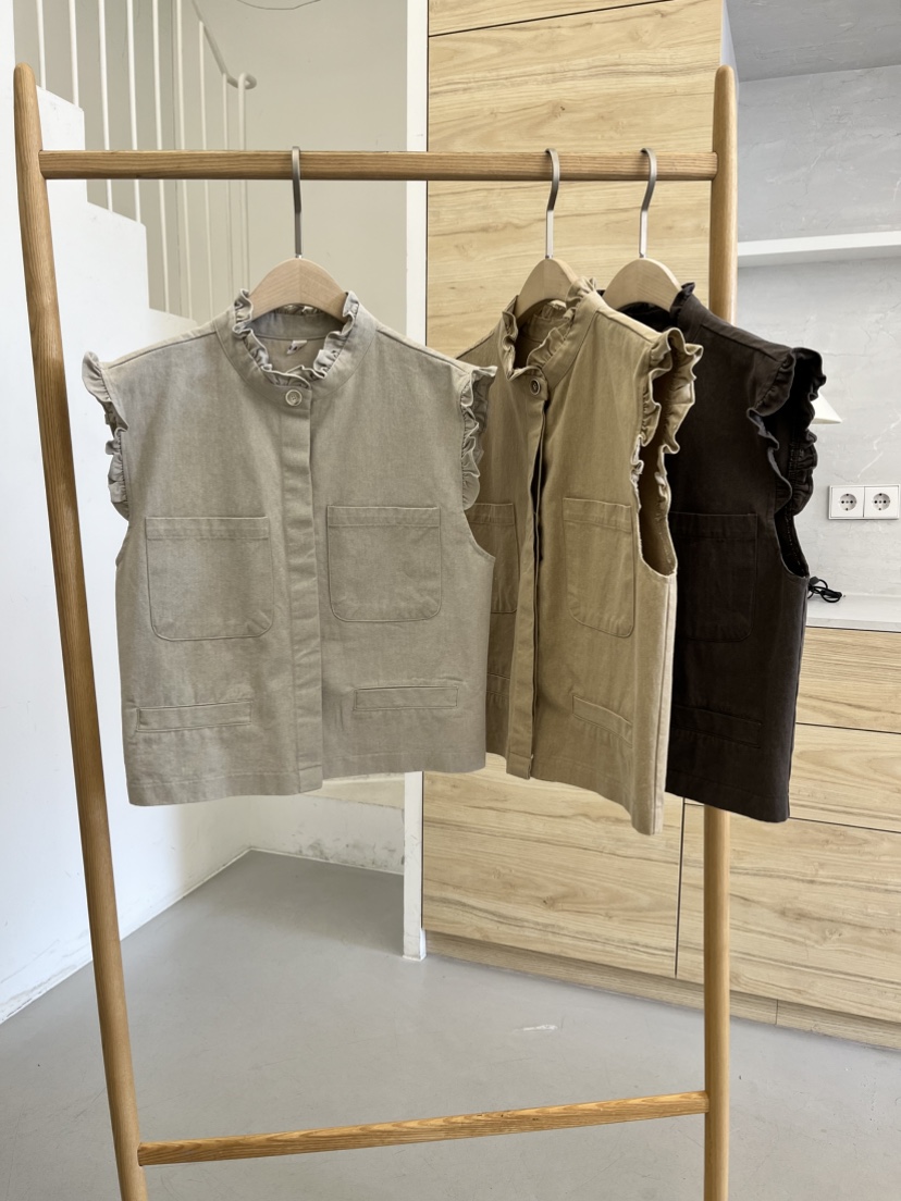 DARAK韓國代購女士新品推薦時尚職業熱賣真品休閑馬甲荷葉邊DARAK馬甲