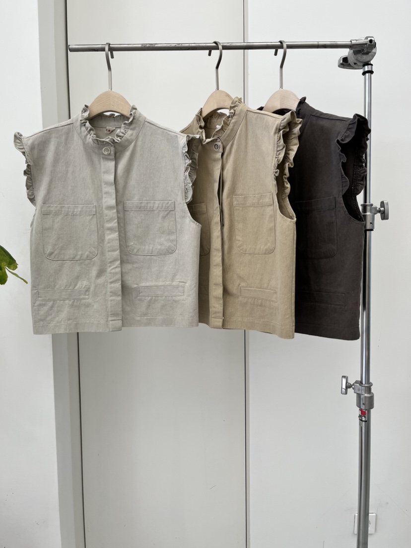 DARAK韓國代購女士新品推薦時尚職業熱賣真品休閑馬甲荷葉邊DARAK馬甲