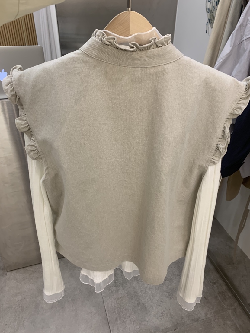 DARAK韓國代購女士新品推薦時尚職業熱賣真品休閑馬甲荷葉邊DARAK馬甲