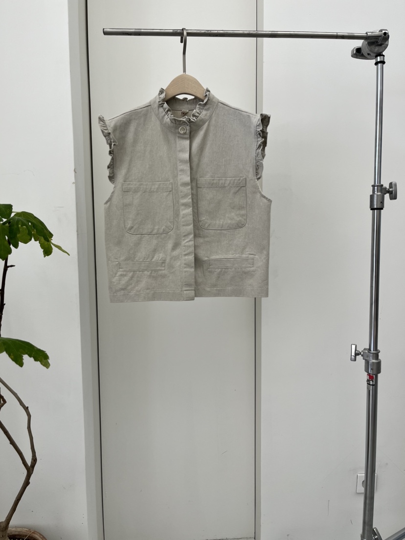 DARAK韓國代購女士新品推薦時尚職業熱賣真品休閑馬甲荷葉邊DARAK馬甲圖色1