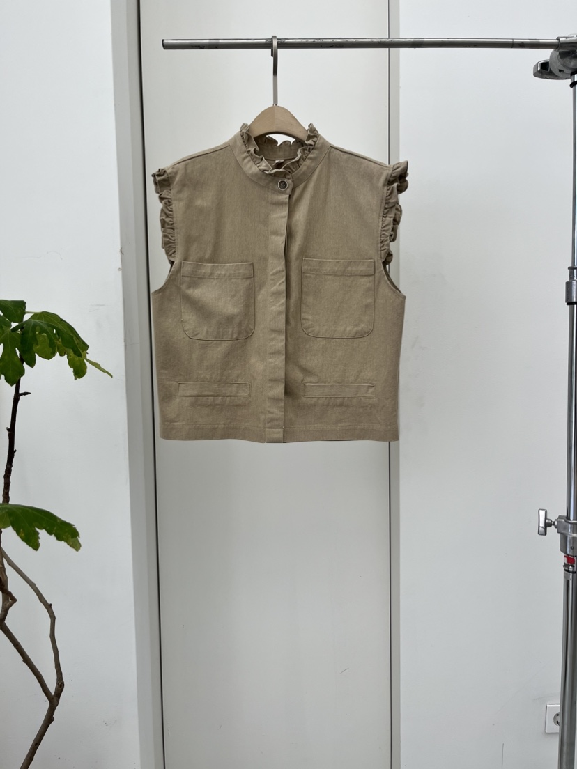 DARAK韓國代購女士新品推薦時尚職業熱賣真品休閑馬甲荷葉邊DARAK馬甲圖色2