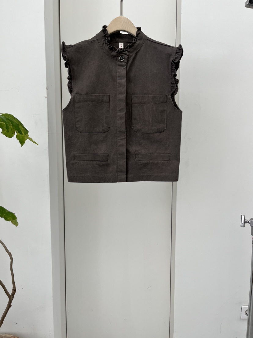 DARAK韓國代購女士新品推薦時尚職業熱賣真品休閑馬甲荷葉邊DARAK馬甲圖色3