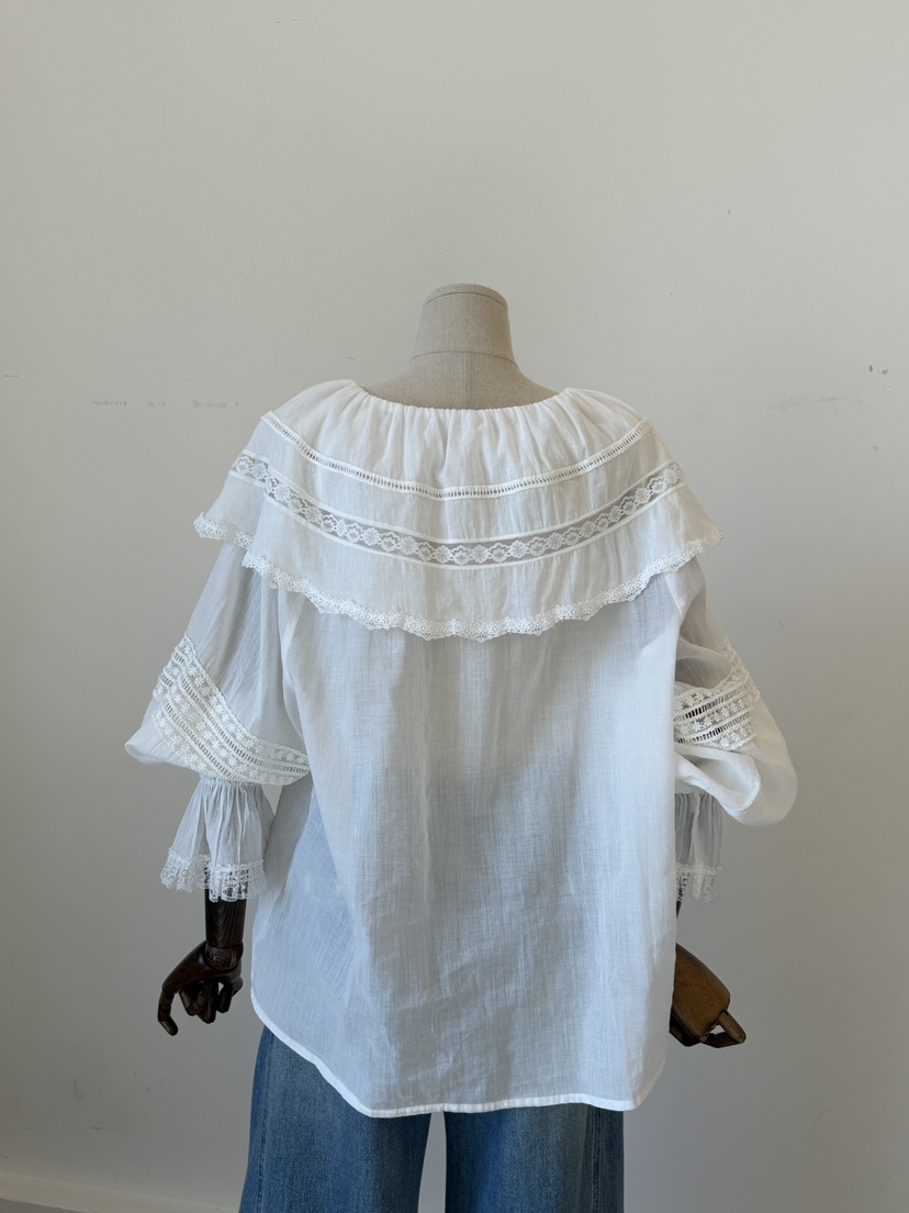 LAUNDRY韓國直郵女士新款熱賣26春夏職業推薦襯衫蕾絲衫蕾絲LAUNDRY襯衫/蕾絲衫