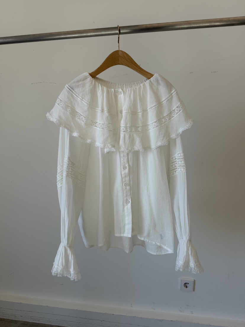 LAUNDRY韓國直郵女士新款熱賣26春夏職業推薦襯衫蕾絲衫蕾絲LAUNDRY襯衫/蕾絲衫圖色1