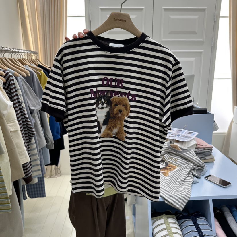 OURMOMENT東大門直郵女士新品休閑職業真品時尚熱賣26春夏T恤OURMOMENTT恤圖色1