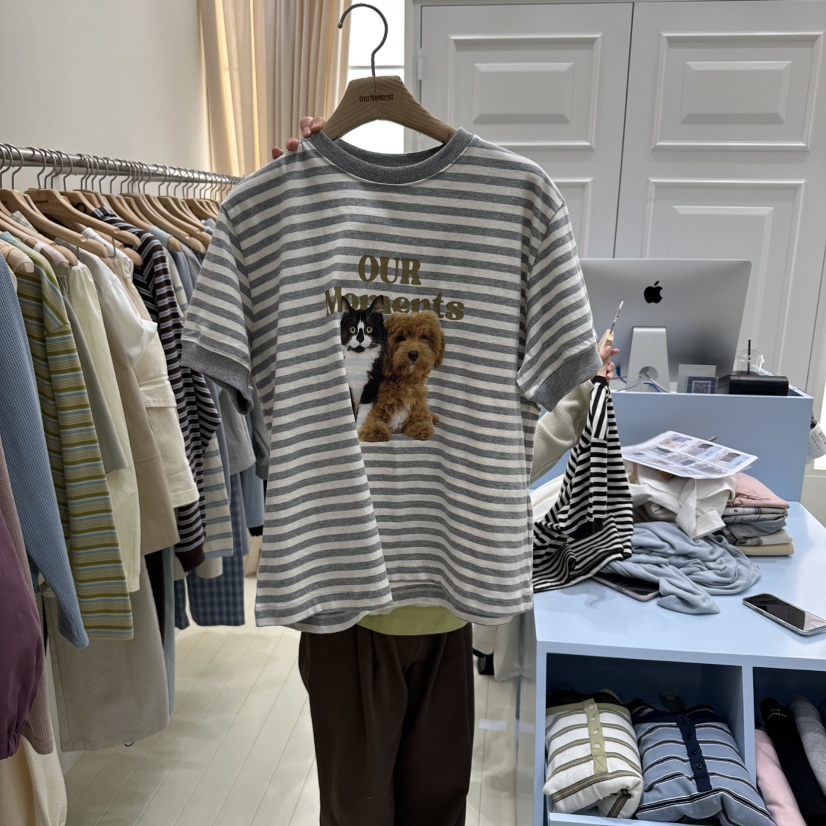 OURMOMENT東大門直郵女士新品休閑職業真品時尚熱賣26春夏T恤OURMOMENTT恤圖色3