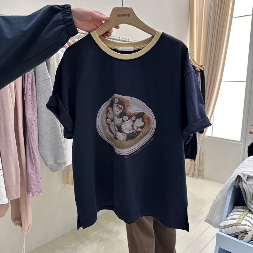 OURMOMENT韓國直郵女裝新品真品熱賣休閑時尚職業26春夏T恤OURMOMENTT恤圖色2