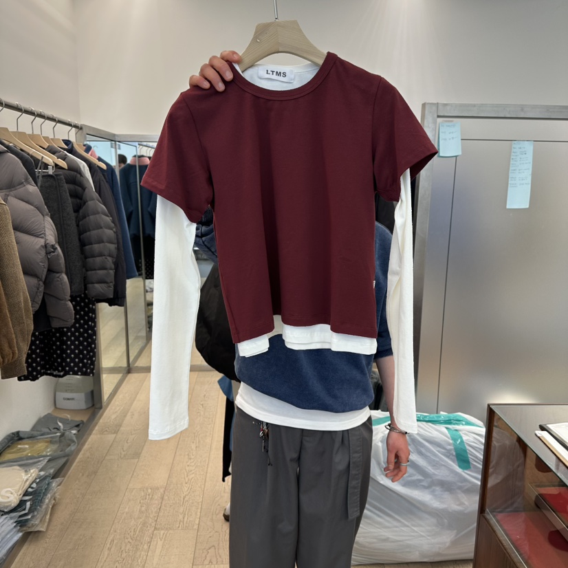 LTMS東大門實拍女士新款人氣職業推薦真品熱賣長袖T恤假兩件LTMS長袖T恤圖色1