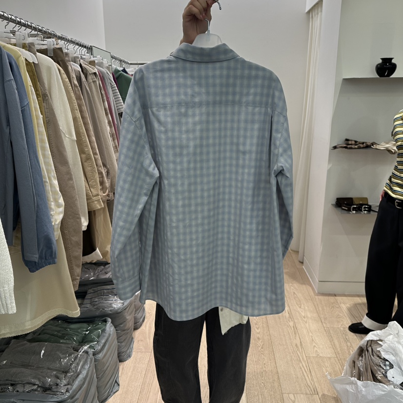 REIRAI韓國直郵女士新款休閑人氣時尚26春夏襯衫蕾絲衫格紋Reirai襯衫/蕾絲衫