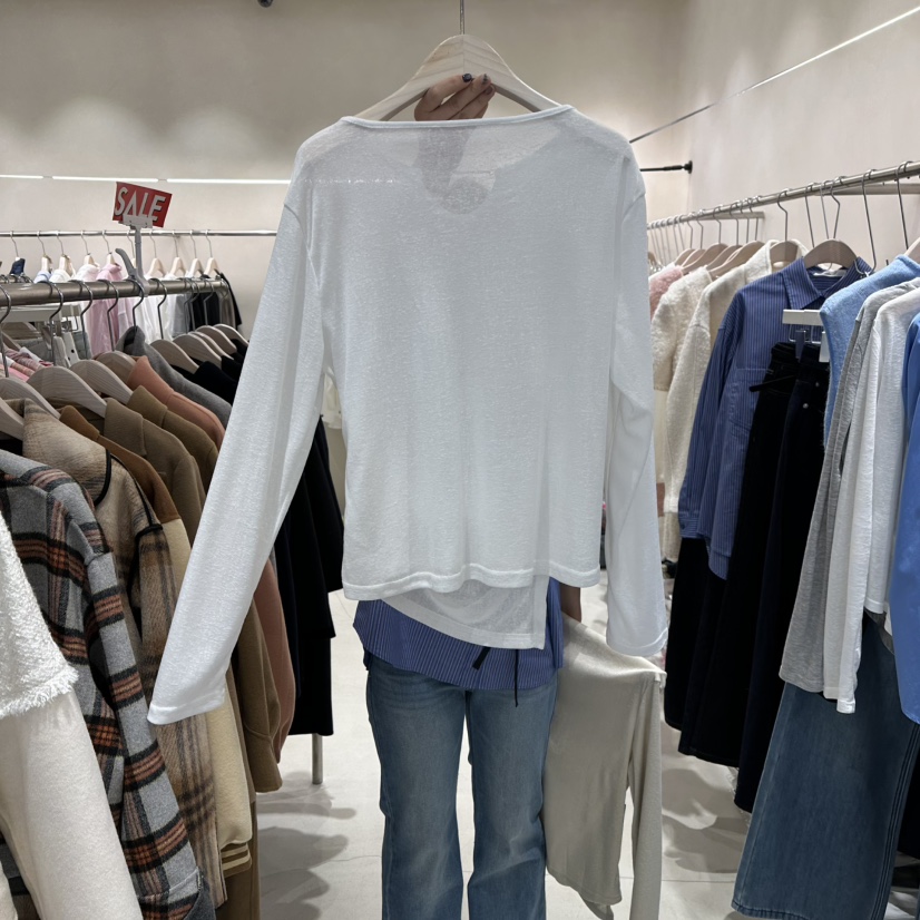 Color B東大門代購女裝新品人氣時尚推薦26春夏休閑長袖T恤Color B長袖T恤