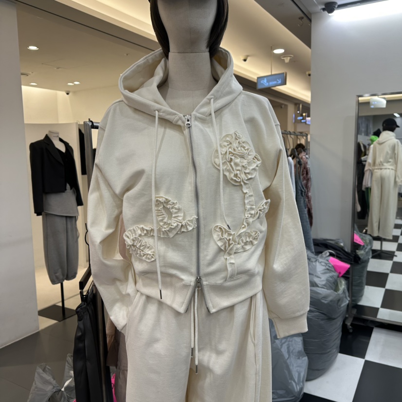 LADYBLACK/THE BLACK東大門實拍女裝新品26春夏夾克荷葉邊花朵LADYBLACK/THE BLACK夾克圖色1