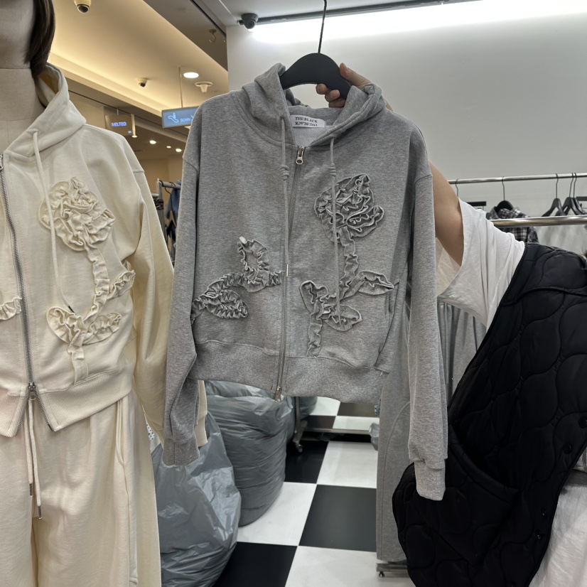 LADYBLACK/THE BLACK東大門實拍女裝新品26春夏夾克荷葉邊花朵LADYBLACK/THE BLACK夾克圖色2