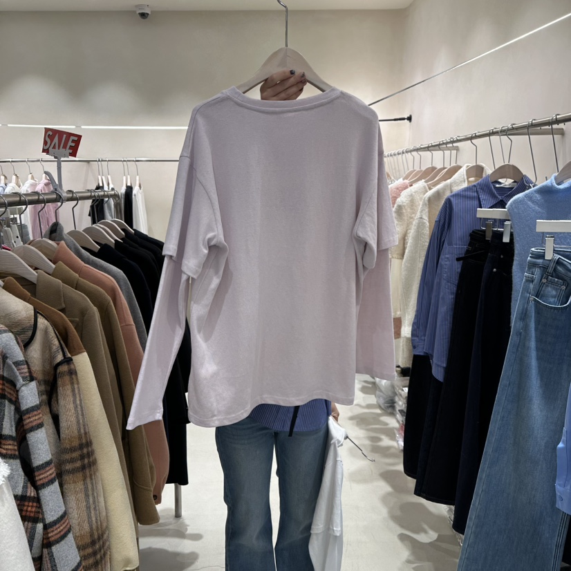 Color B東大門代購女裝新品真品熱賣26春夏休閑職業長袖T恤Color B長袖T恤