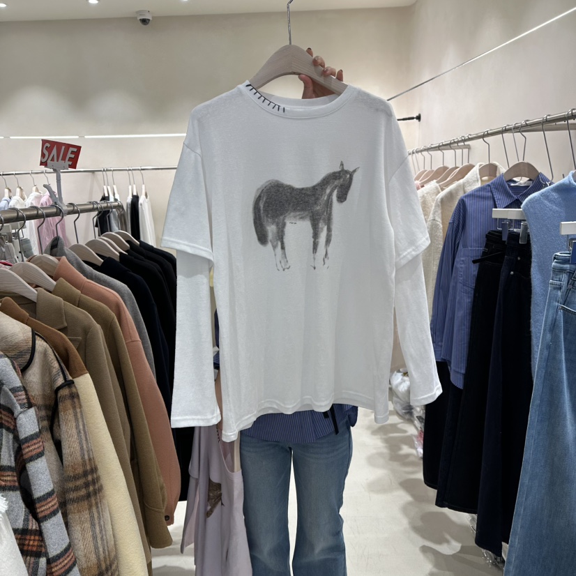 Color B東大門代購女裝新品真品熱賣26春夏休閑職業長袖T恤Color B長袖T恤圖色2