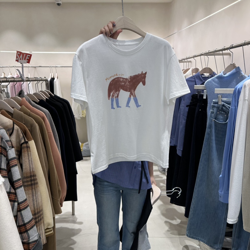 Color B東大門直郵女士新品職業真品推薦人氣時尚休閑T恤Color BT恤圖色1