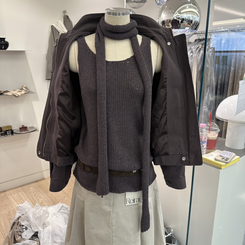 REIRAI韓國代購女士新品真品人氣26春夏吊帶背心含圍巾套裝棉Reirai吊帶/背心圖色2