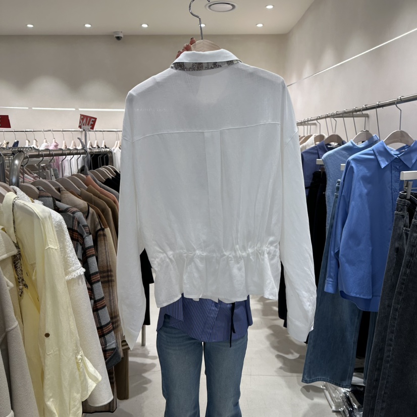 Color B韓國直郵女士新品職業推薦襯衫蕾絲衫不含配飾圍巾Color B襯衫/蕾絲衫