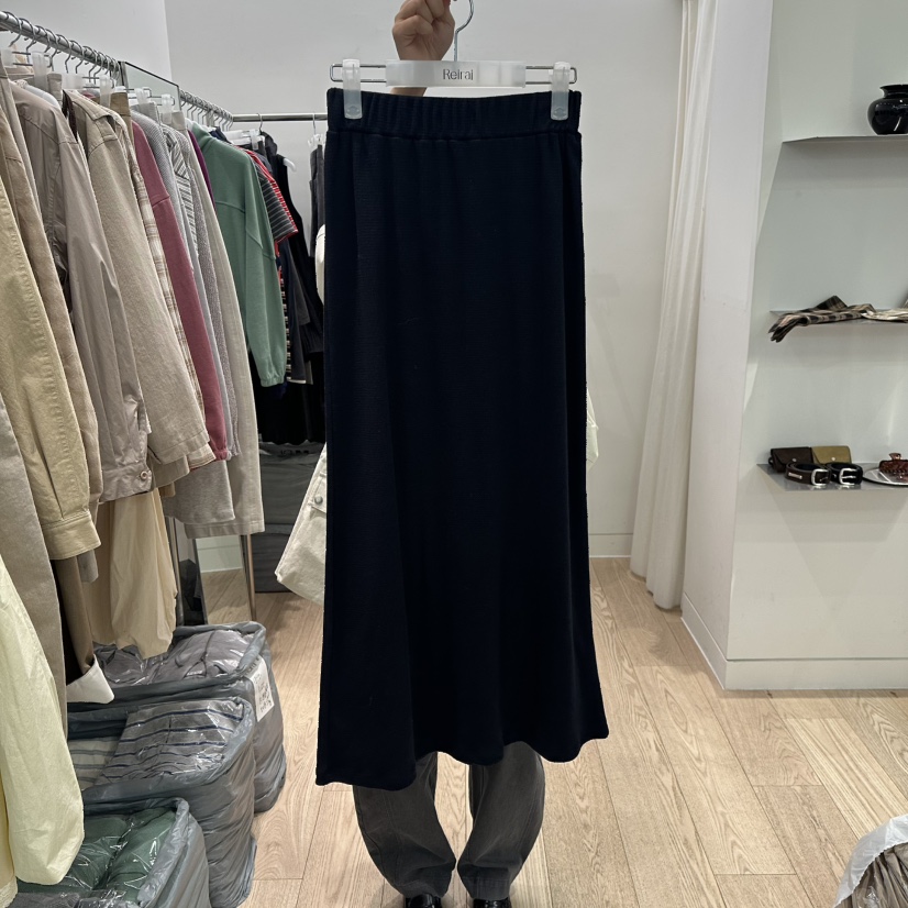 REIRAI東大門代購女裝新款職業休閑時尚真品熱賣長裙華夫格Reirai長裙圖色3黑色