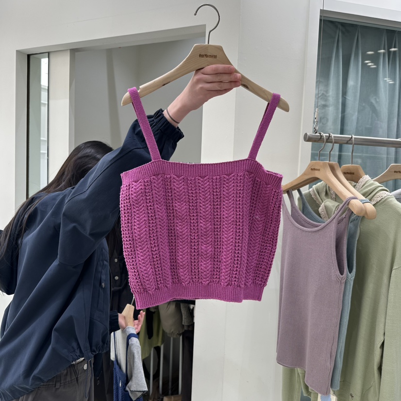 OURMOMENT東大門直郵女士新品26春夏職業吊帶背心鉤針編織OURMOMENT吊帶/背心圖色2