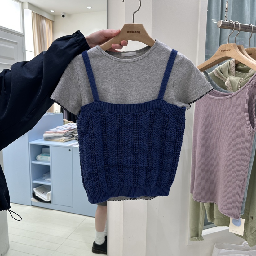 OURMOMENT東大門直郵女士新品26春夏職業吊帶背心鉤針編織OURMOMENT吊帶/背心圖色3