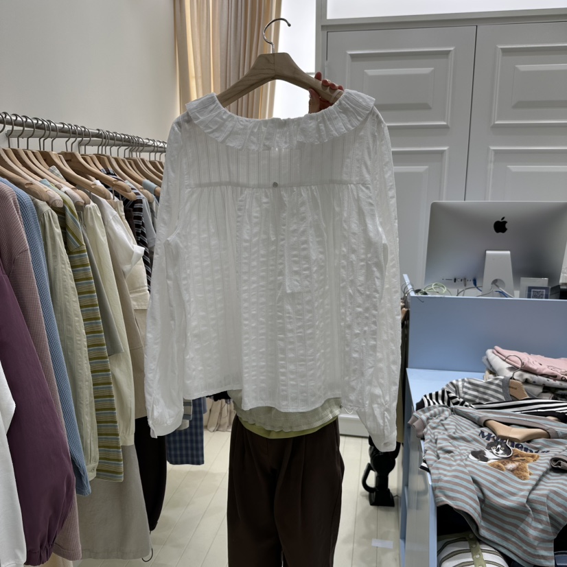 OURMOMENT韓國代購女裝新品熱賣休閑真品26春夏襯衫蕾絲衫OURMOMENT襯衫/蕾絲衫