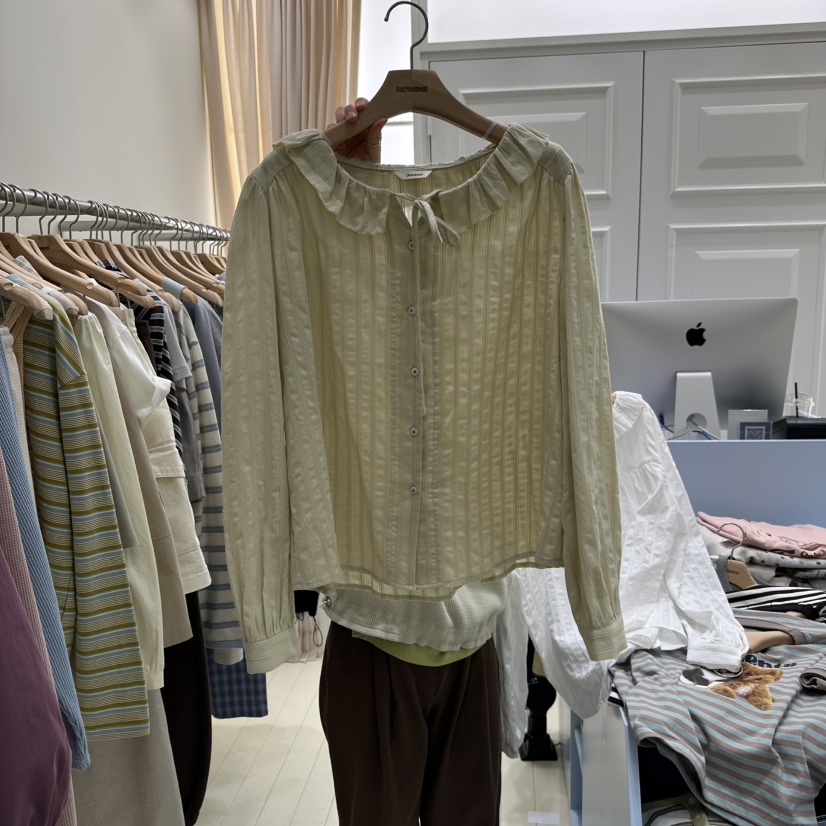 OURMOMENT韓國代購女裝新品熱賣休閑真品26春夏襯衫蕾絲衫OURMOMENT襯衫/蕾絲衫圖色2