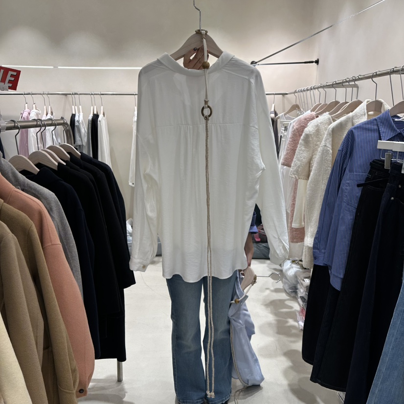 Color B韓國代購女裝新款職業時尚推薦真品休閑襯衫蕾絲衫Color B襯衫/蕾絲衫