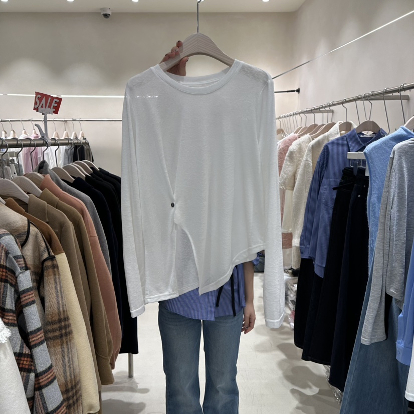 Color B東大門實拍女裝新品休閑推薦職業人氣真品長袖T恤Color B長袖T恤圖色1