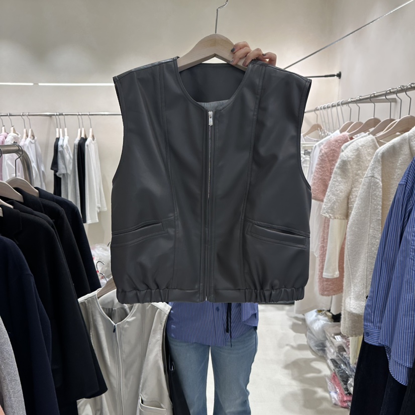 Color B東大門實拍女裝新款真品人氣職業時尚推薦26春夏馬甲Color B馬甲圖色3墨色